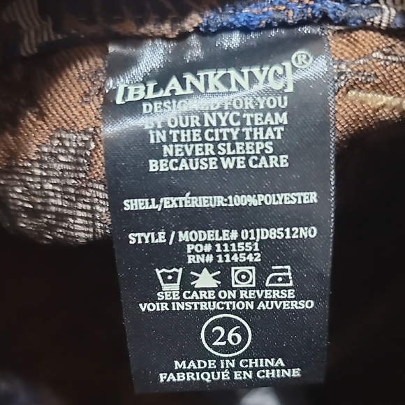 Blank NYC High Waist Floral Brocade Shorts - Metallic Bronze and Navy - Picture 4 of 12